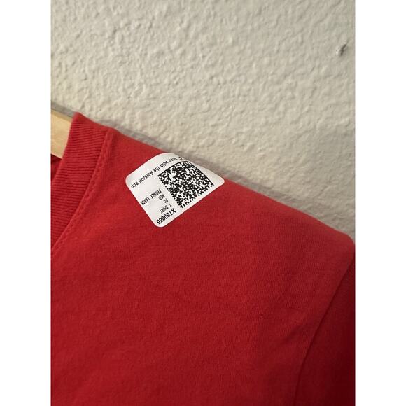 Christmas Candy Cane Heart Holiday Family Matching PJ Shirt Red Women Sz L - Picture 3 of 4